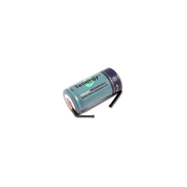 Pila NiMH C 5000 mAh cabeza plana con lengueta - 1,2V - Tenergy