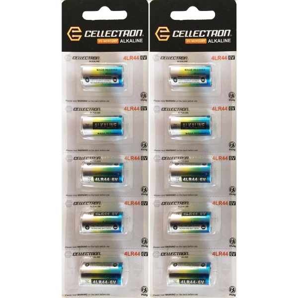 10 x Pilas alcalina 4LR44 / A544 / PX28 / 476A - 6V Cellectron