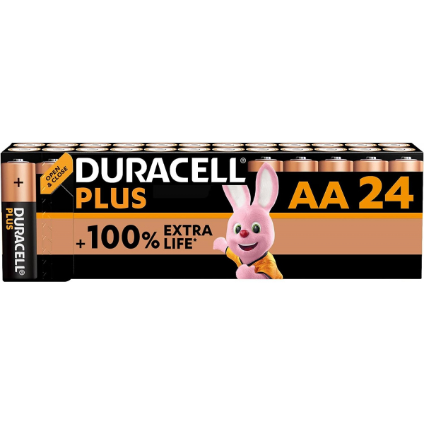 24 pilas alcalinas Duracell Basic LR6 AA (caja de cartón) - PilasMasBaratas