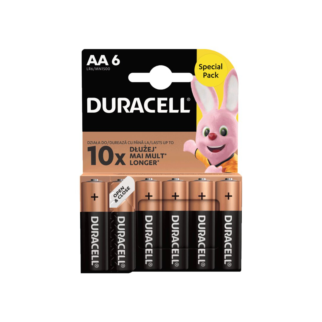 Duracell Basic Duralock LR6 AA x 6 pilas alcalinas - PilasMasBaratas