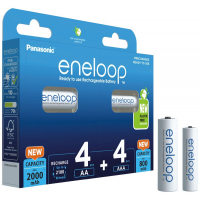 Pilas recargables MIX 4 x R6/AA + 4 x R03/AAA Panasonic Eneloop (blister)