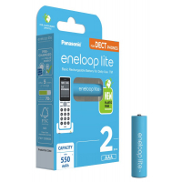 Panasonic Eneloop Lite DECT NEW R03 AAA 550mAh x 2 pilas recargables (blister)