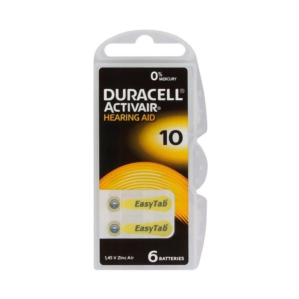 Duracell ActivAir 10 MF para audífonos x 6 pilas