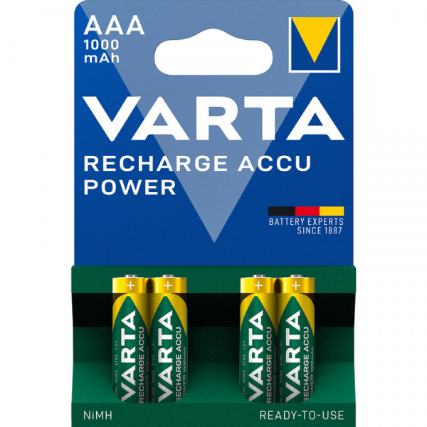 Varta Ready2Use LR03/AAA Ni-MH 1000 mAh x 4 baterías recargables