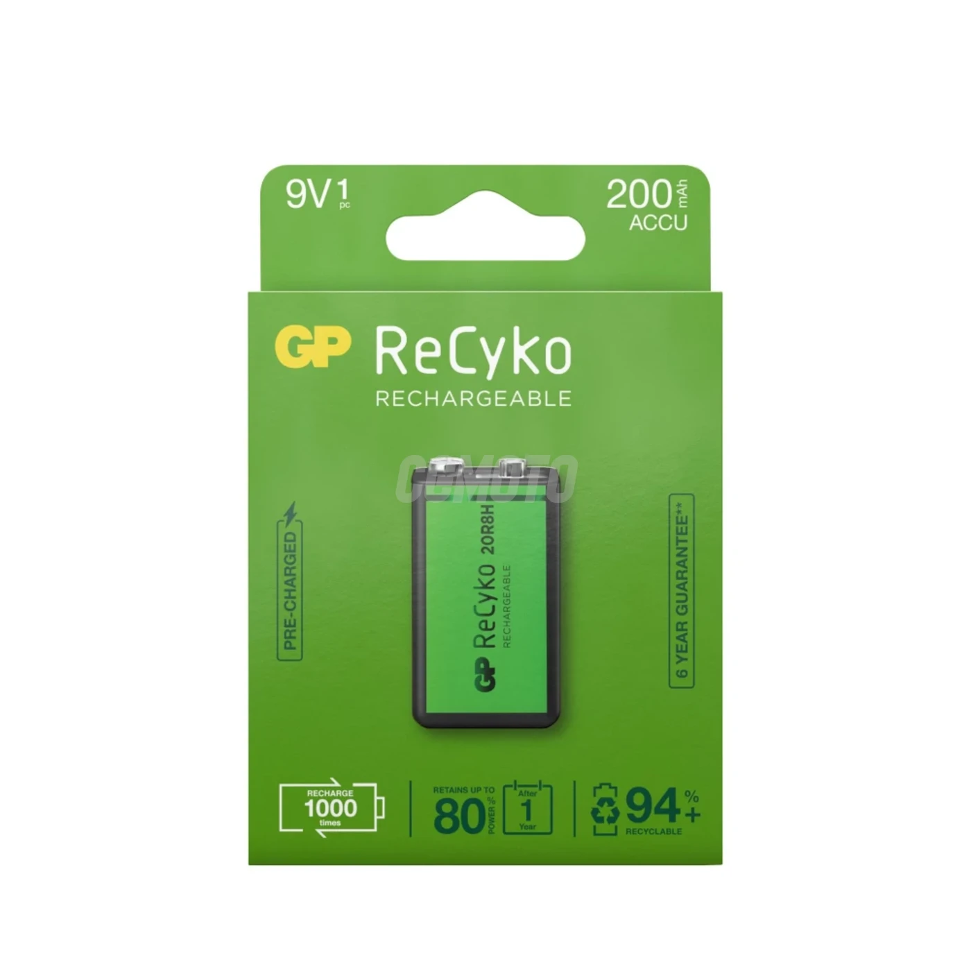 1 pila recargables NIMH 6LF22 9 V Recyko 200 mAh 1 pila recargables NIMH 6LF22 9 V Recyko 200 mAh