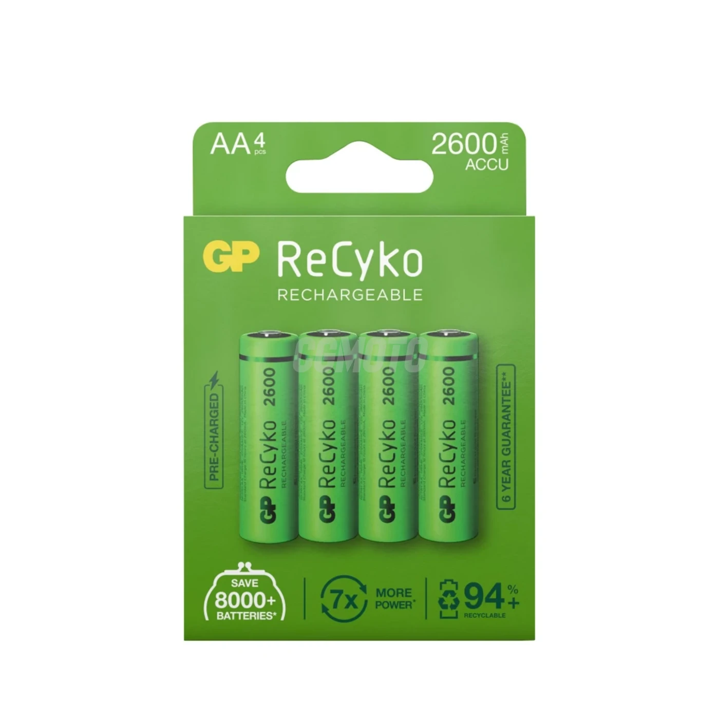 4 pilas recargables NIMH AA 1,2 V Recyko 2600 mAh