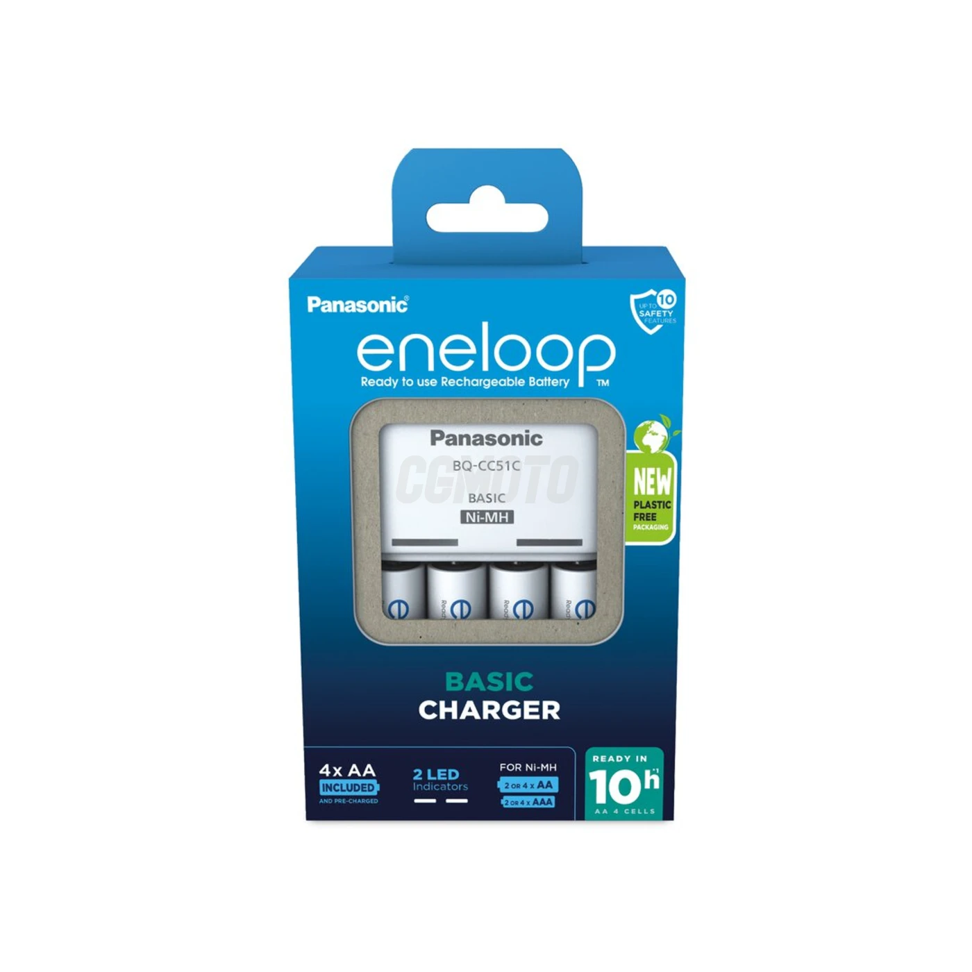 Cargador de pilas recargables Panasonic Eneloop BQ-CC51 NI-MH + 4 pilas recargables LR6/AA Eneloop 2000mAh Cargador de pilas recargables Panasonic Eneloop BQ-CC51 NI-MH + 4 pilas recargables LR6/AA Eneloop 2000mAh