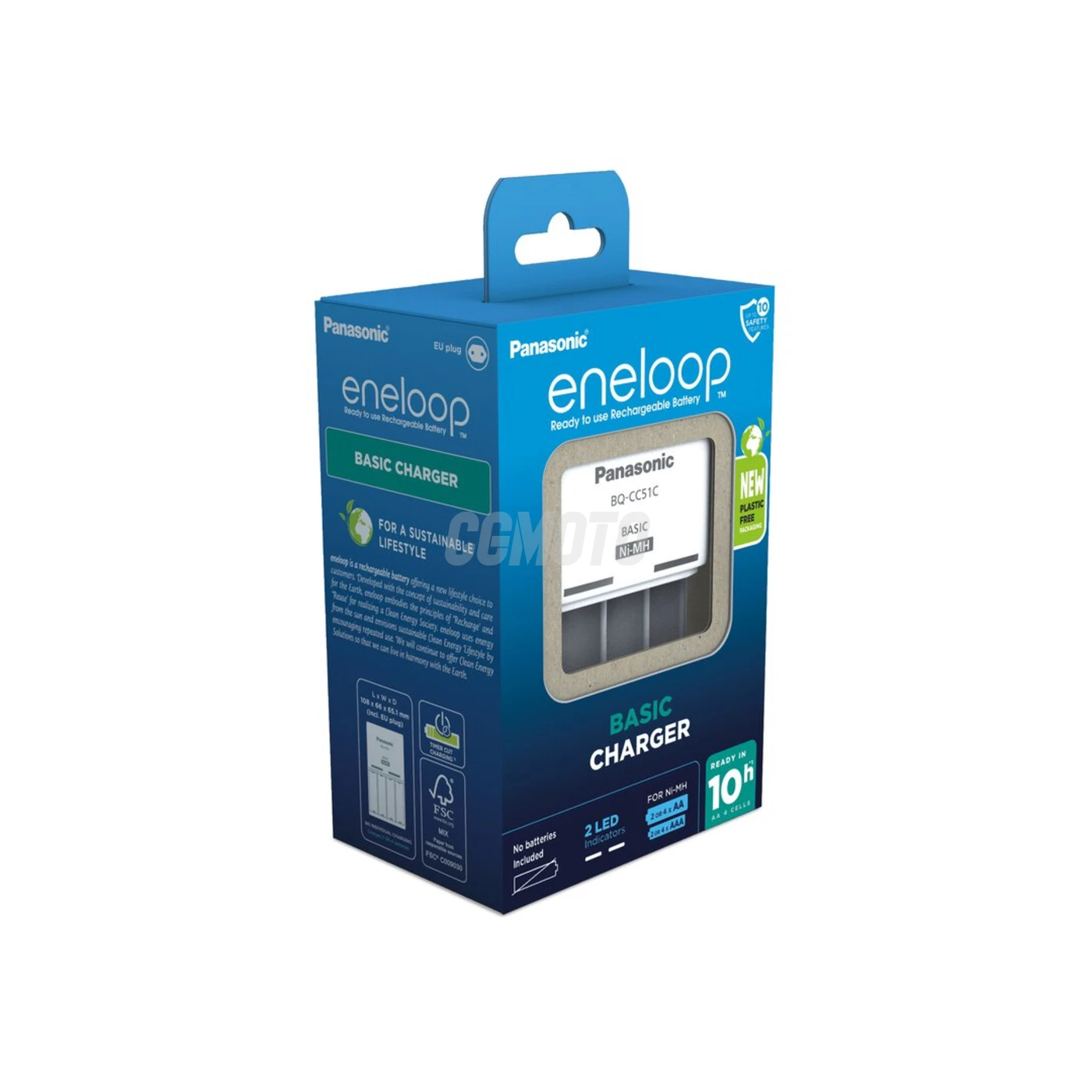 Cargador de pilas recargables Panasonic Eneloop BQ-CC51 NI-MH