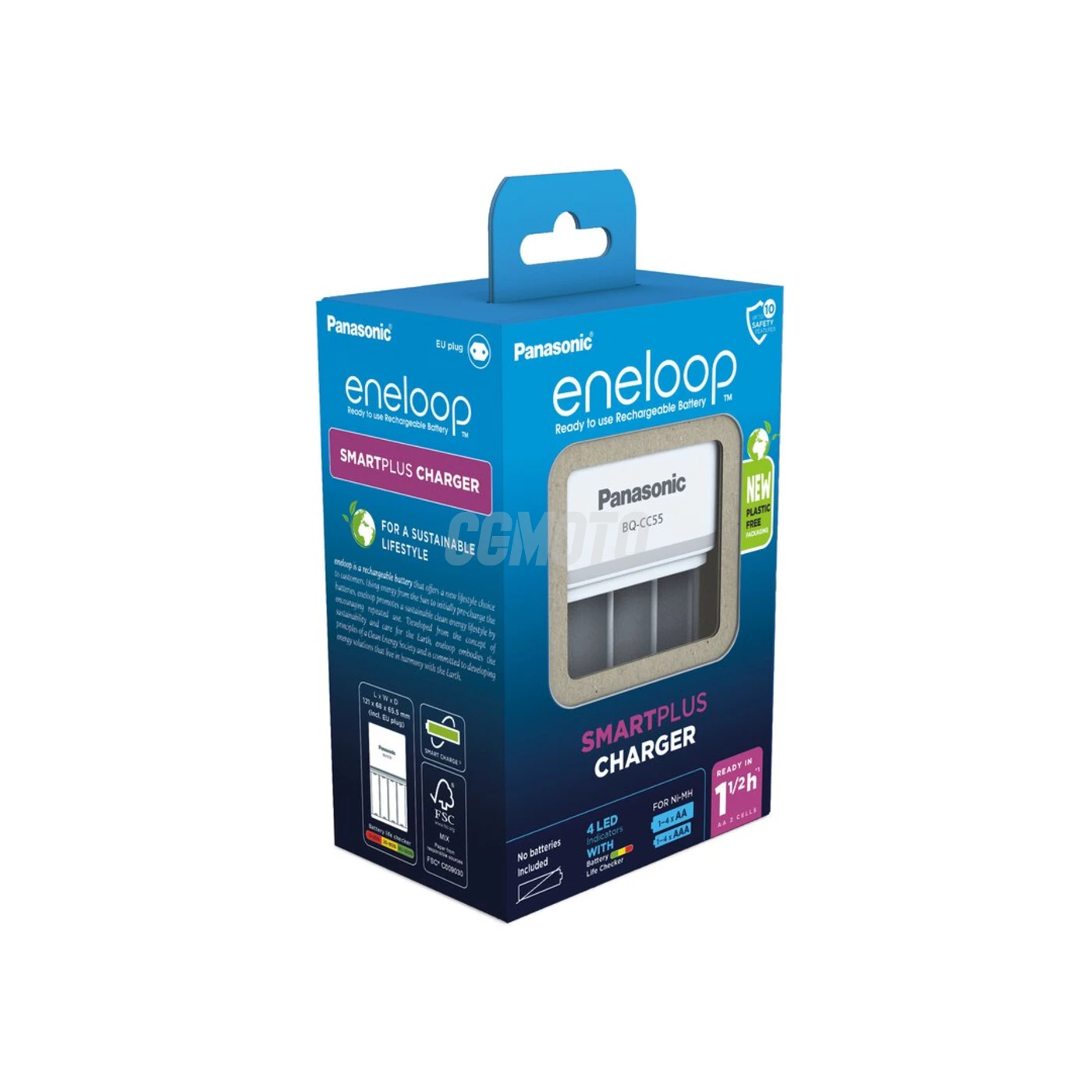 Cargador de pilas recargables Panasonic Eneloop BQ-CC55 NI-MH EKO