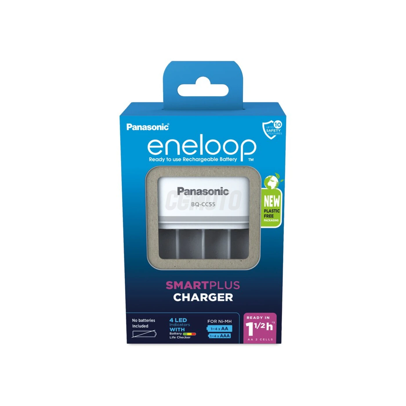 Cargador de pilas recargables Panasonic Eneloop BQ-CC55 NI-MH EKO Cargador de pilas recargables Panasonic Eneloop BQ-CC55 NI-MH EKO