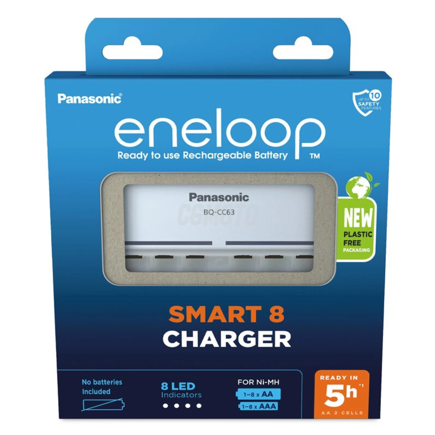 Cargador de pilas recargables Panasonic Eneloop BQ-CC63 NI-MH EKO