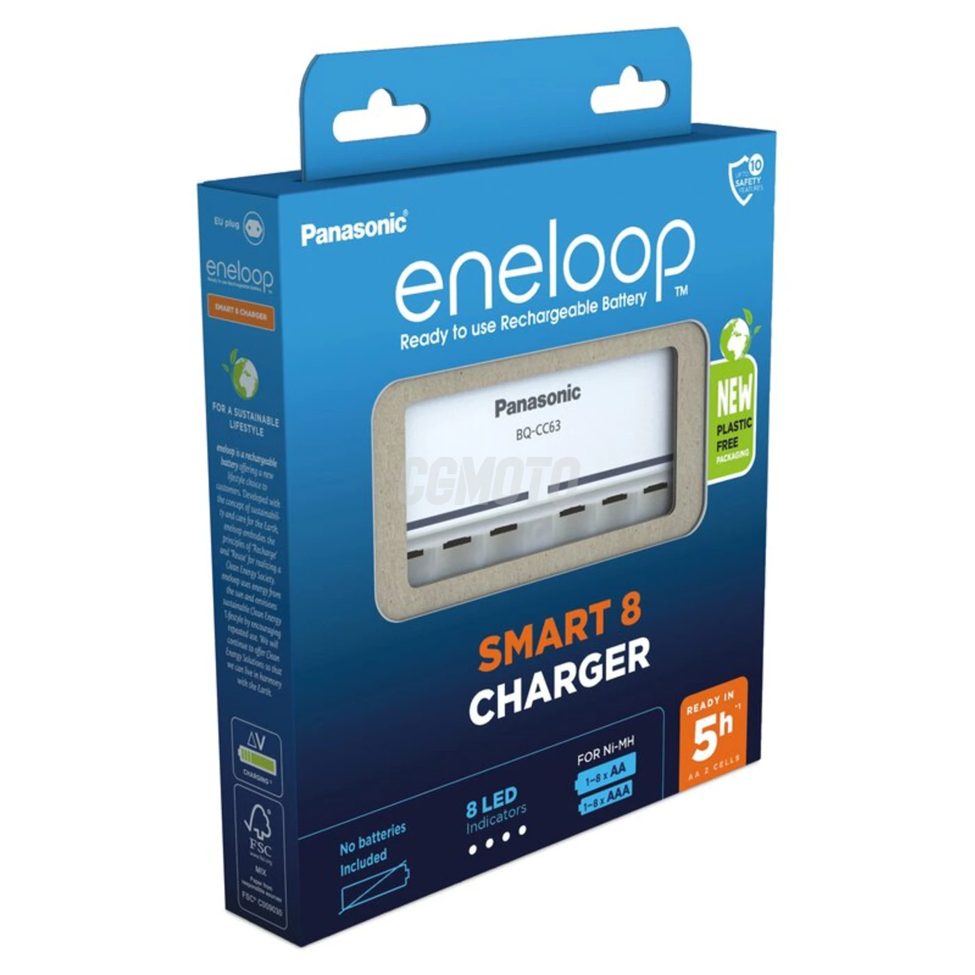 Cargador de pilas recargables Panasonic Eneloop BQ-CC63 NI-MH EKO Cargador de pilas recargables Panasonic Eneloop BQ-CC63 NI-MH EKO