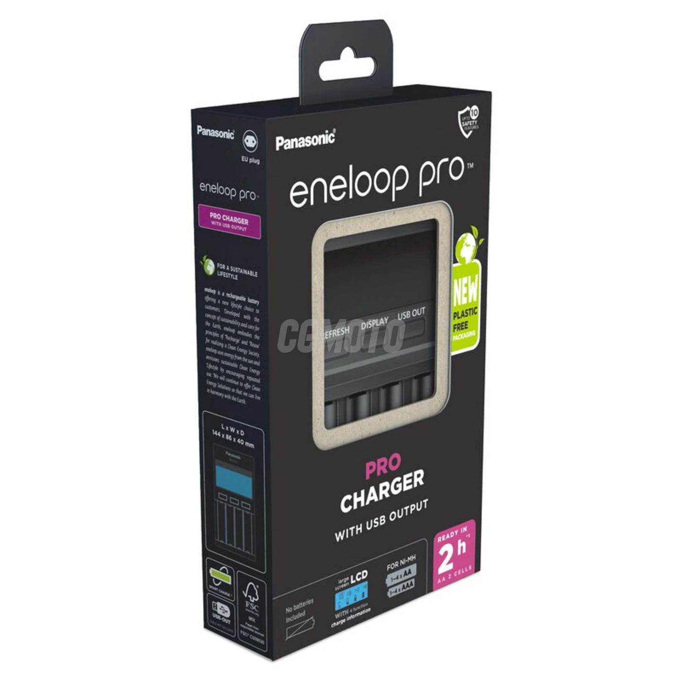 Cargador de pilas recargables Panasonic Eneloop BQ-CC65 NI-MH EKO Cargador de pilas recargables Panasonic Eneloop BQ-CC65 NI-MH EKO