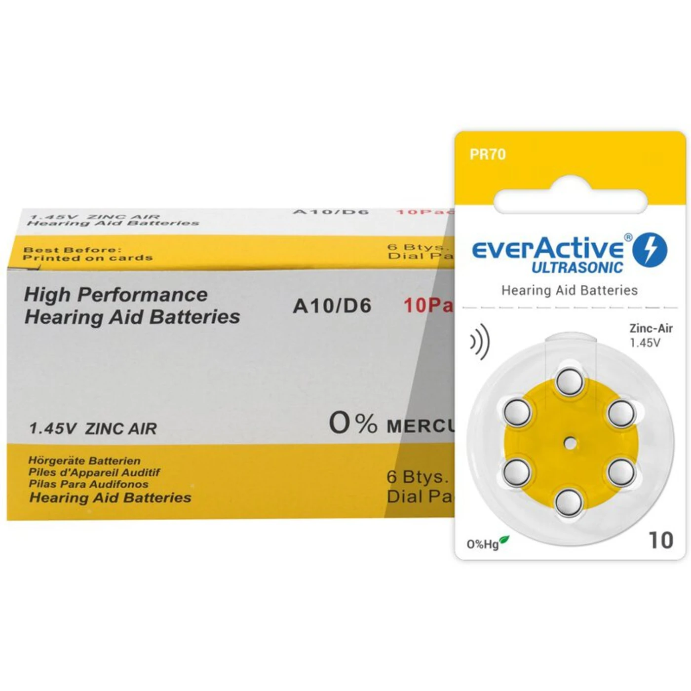 everActive ULTRASONIC 10 para audífonos x 6 pilas everActive ULTRASONIC 10 para audífonos x 6 pilas