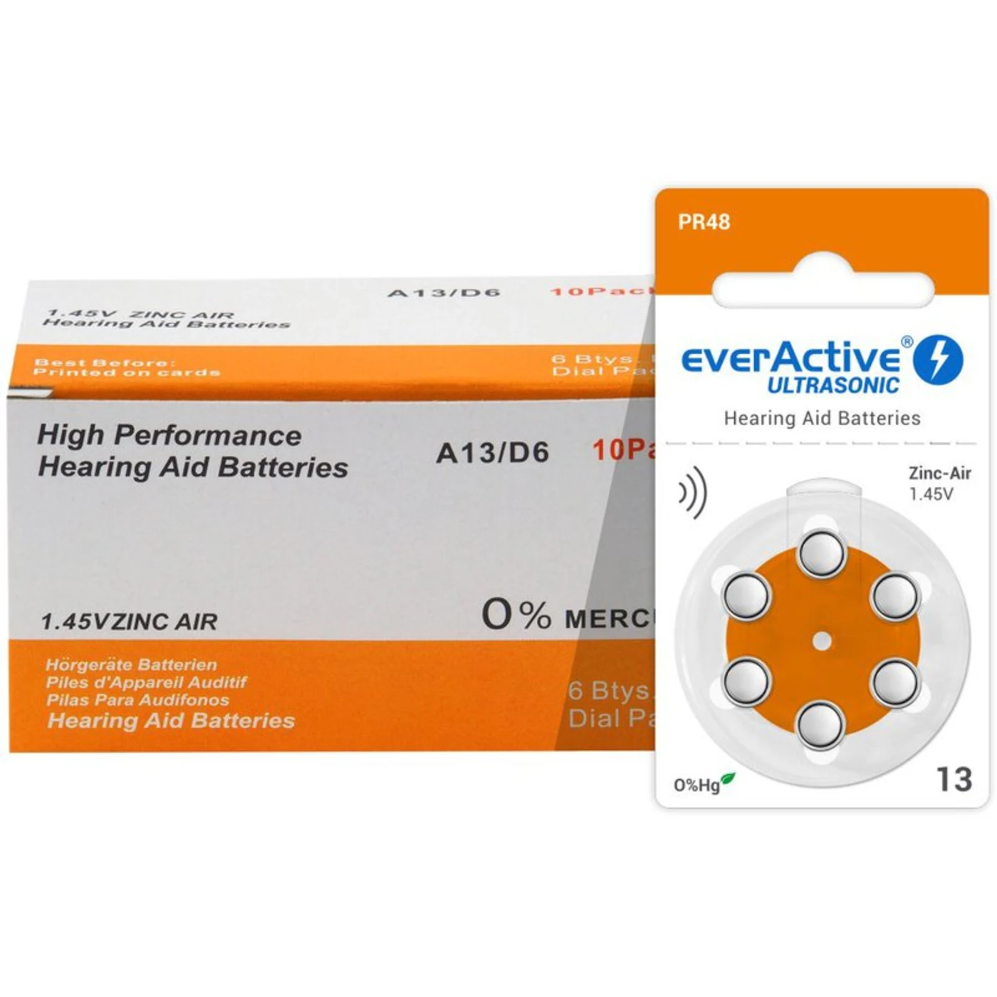 everActive ULTRASONIC 13 para audífonos x 6 pilas