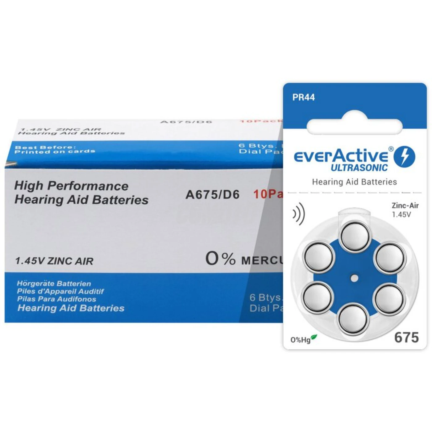 everActive ULTRASONIC 675 para audífonos x 6 pilas everActive ULTRASONIC 675 para audífonos x 6 pilas