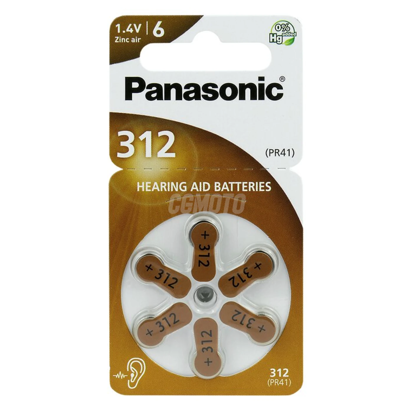 Panasonic 312 para audífonos x 6 pilas