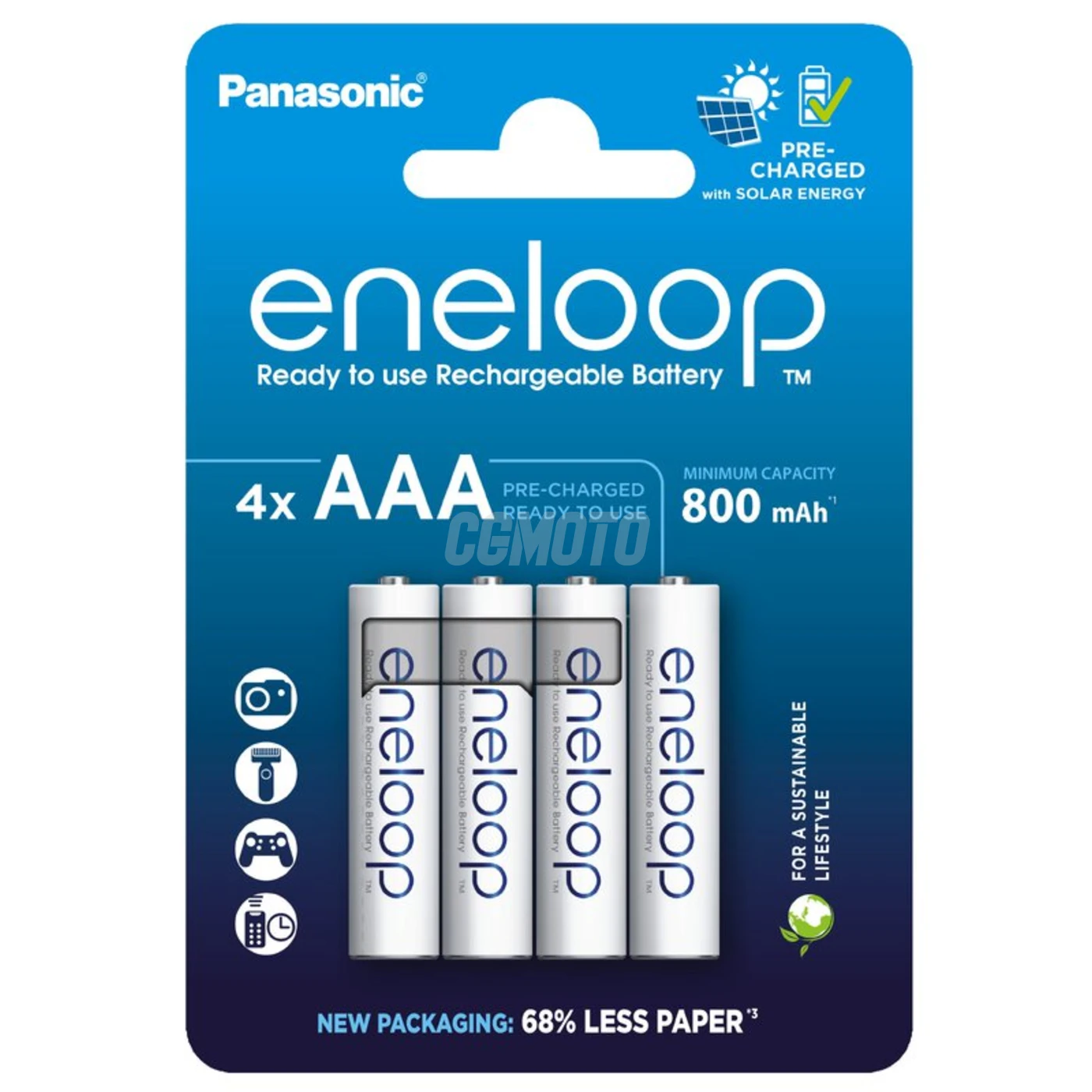 Panasonic Eneloop R03 / AAA 800mAh x 4 pilas recargables (blister)