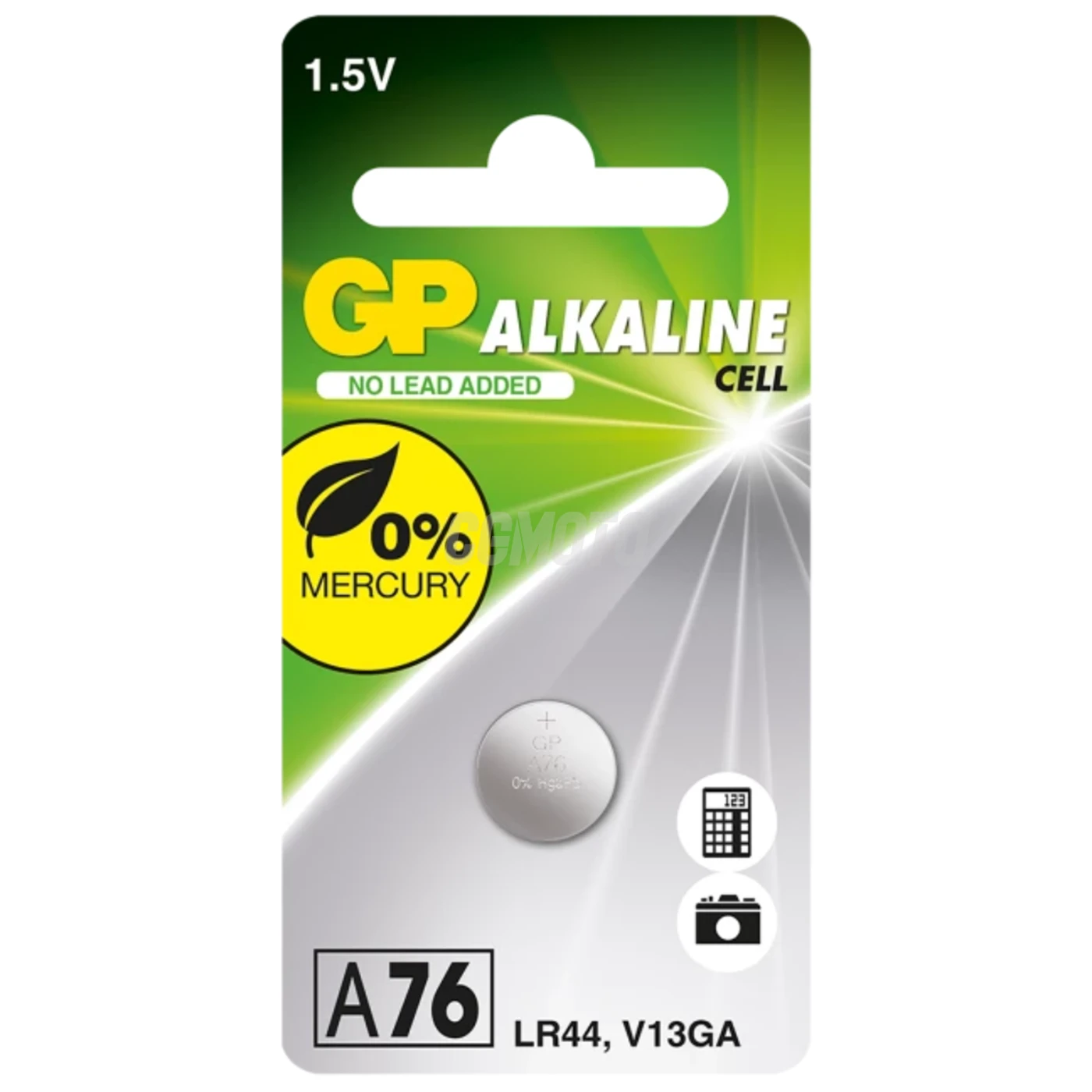 Pila botón alcalina GP A76 / LR44 / V13GA - 1,5V - GP Battery Pila botón alcalina GP A76 / LR44 / V13GA - 1,5V - GP Battery