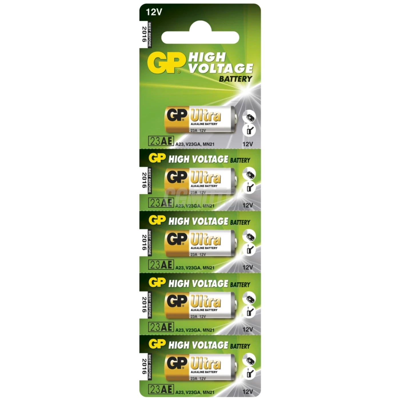 Pilas cilíndrica alcalina 5 x 23AE / MN21 / VA23GA - 12V - GP Battery Pilas cilíndrica alcalina 5 x 23AE / MN21 / VA23GA - 12V - GP Battery