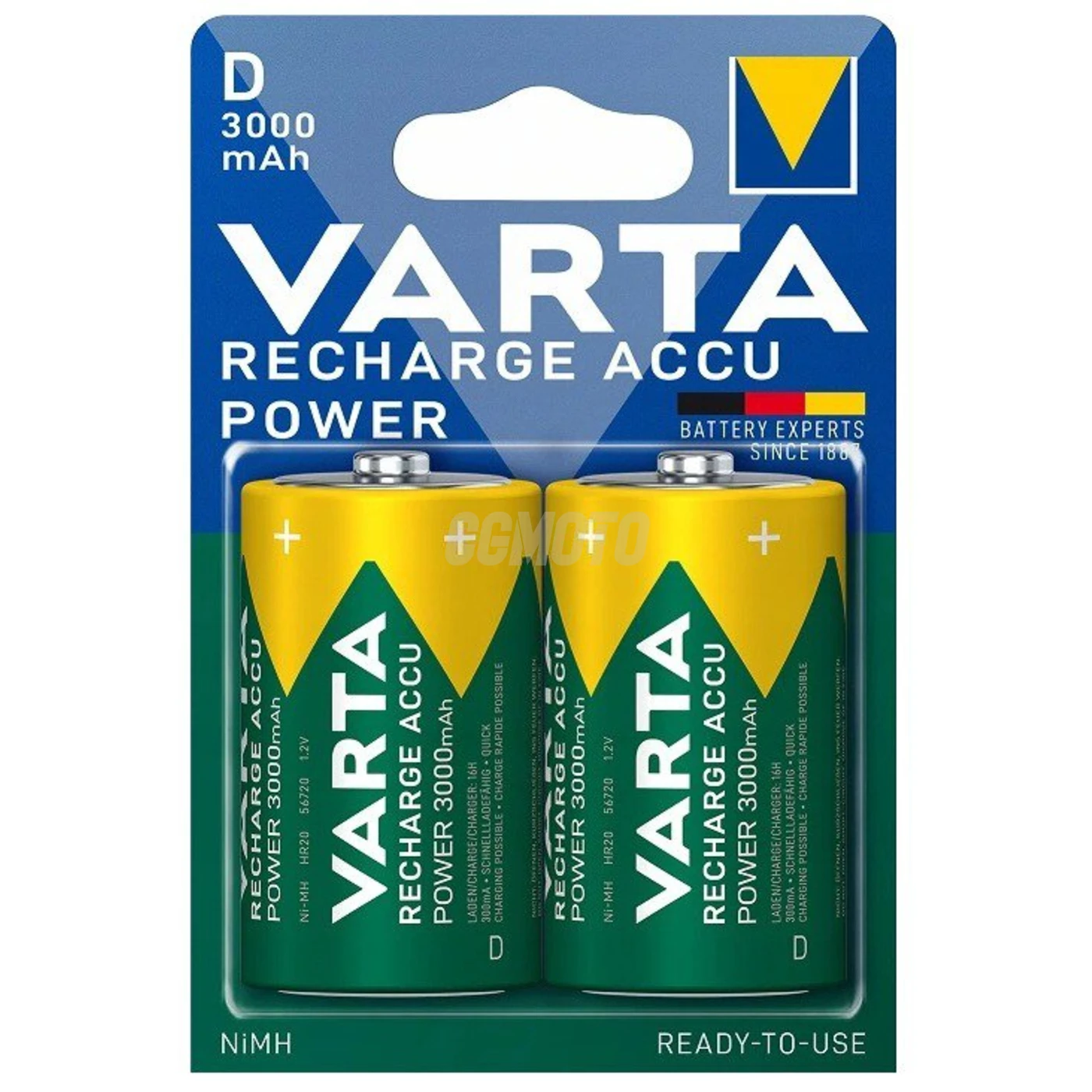 Varta Ready2Use LR20/D Ni-MH 3000 mAh x 2 baterías recargables Varta Ready2Use LR20/D Ni-MH 3000 mAh x 2 baterías recargables