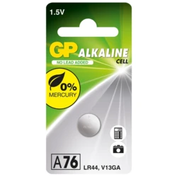 Pila botón alcalina GP A76 / LR44 / V13GA - 1,5V - GP Battery Pila botón alcalina GP A76 / LR44 / V13GA - 1,5V - GP Battery