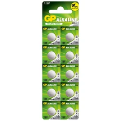 Pila botón alcalina 10 x GP 189 / LR54 / V10GA - 1,5V - GP Battery