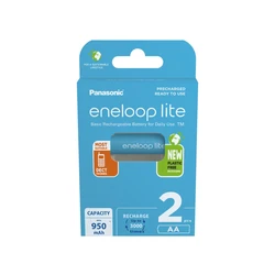 Panasonic Eneloop Lite NEW R6/AA 950mAh x 2 pilas recargables (blister) Panasonic Eneloop Lite NEW R6/AA 950mAh x 2 pilas recargables (blister)