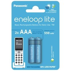 Panasonic Eneloop Lite DECT NEW R03 AAA 550mAh x 2 pilas recargables (blister)