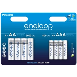 Pilas recargables MIX 4 x R6/AA + 4 x R03/AAA Panasonic Eneloop (blister) Pilas recargables MIX 4 x R6/AA + 4 x R03/AAA Panasonic Eneloop (blister)