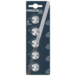 Duracell Procell CR2025 x 5 pilas de litio Duracell Procell CR2025 x 5 pilas de litio