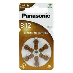 Panasonic 312 para audífonos x 6 pilas Panasonic 312 para audífonos x 6 pilas