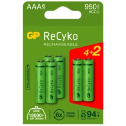 6 pilas recargables NIMH AAA 1,2 V Recyko 950 mAh 6 pilas recargables NIMH AAA 1,2 V Recyko 950 mAh