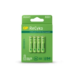 Blister de 4 pilas recargable Recyko+ AAA 650mAh Dect Phone Power Blister de 4 pilas recargable Recyko+ AAA 650mAh Dect Phone Power