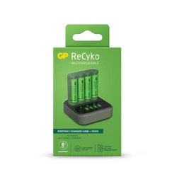 Cargador 6 horas GP B421 (USB) + 4 pilas NiMH AA 2000 mAh + estación D451 Cargador 6 horas GP B421 (USB) + 4 pilas NiMH AA 2000 mAh + estación D451