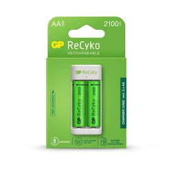 Cargador estándar GP E211 + 2 pilas NiMH AA 2100 mAh Cargador estándar GP E211 + 2 pilas NiMH AA 2100 mAh