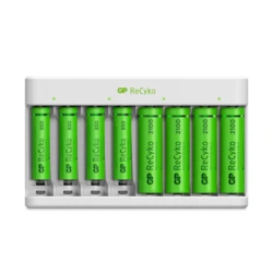 Cargador estándar GP E811 + 8 pilas NiMH 4xAA 2100mAh + 4xAAA 850mah Cargador estándar GP E811 + 8 pilas NiMH 4xAA 2100mAh + 4xAAA 850mah