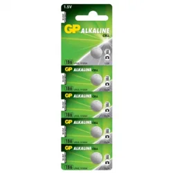 Pila botón alcalina 5 x GP 186 / LR43 / V12GA - 1,5V - GP Battery Pila botón alcalina 5 x GP 186 / LR43 / V12GA - 1,5V - GP Battery