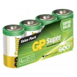 Pilas alcalina 4 x D / LR20 SUPER - 1,5V - GP Battery Pilas alcalina 4 x D / LR20 SUPER - 1,5V - GP Battery
